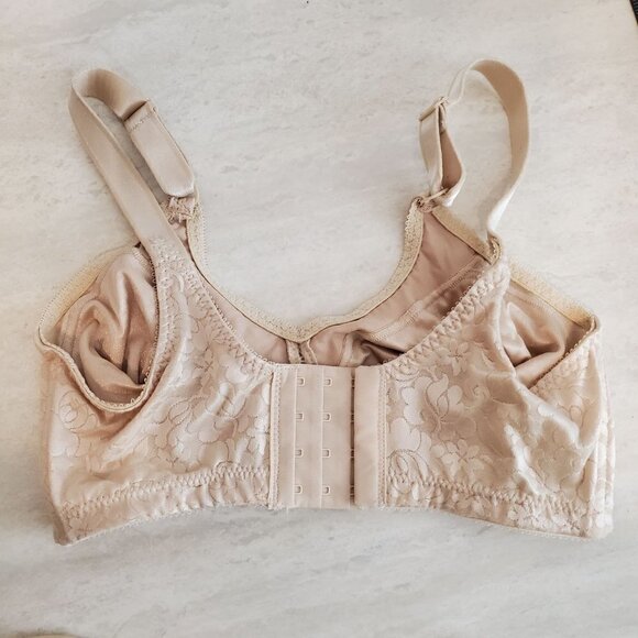 Bali Bra 34DD‎ Wireless Adjustable straps Unpadded Beige Lace Lightweight - Picture 2 of 11